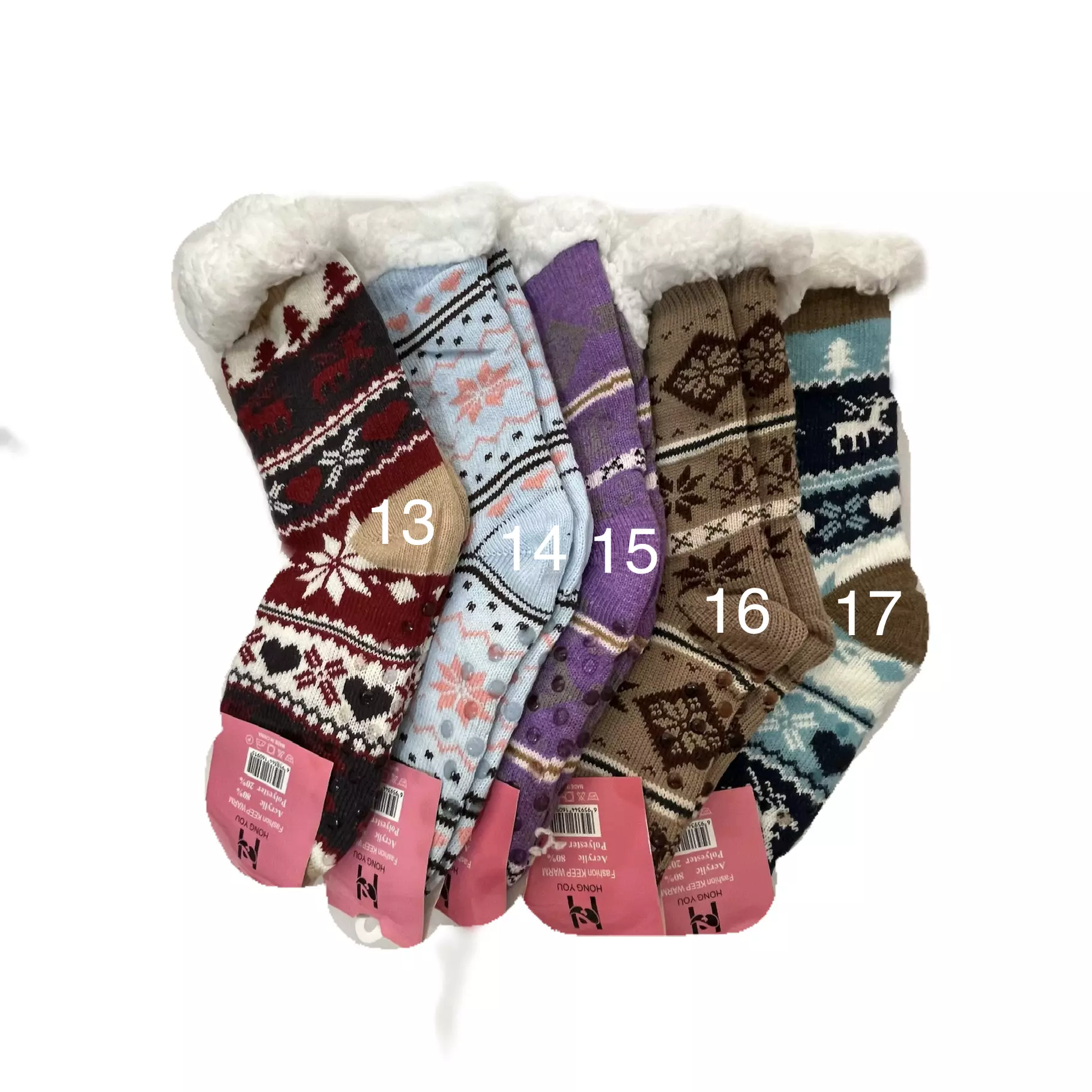 پاپوش ساق دار پشمی کف ترمز دار - تصویر 4