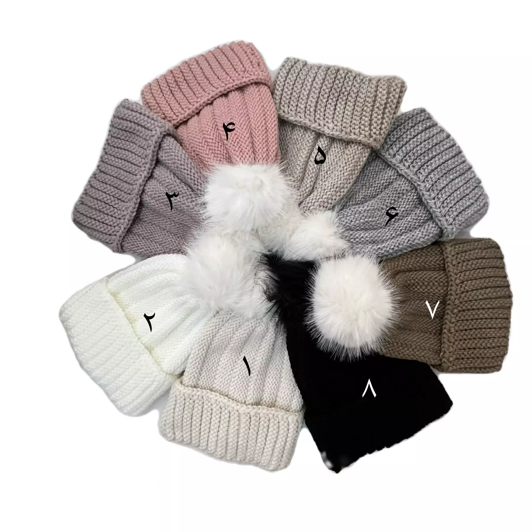 کلاه بافتنی ضخیم زمستانی پومدار - تصویر 3